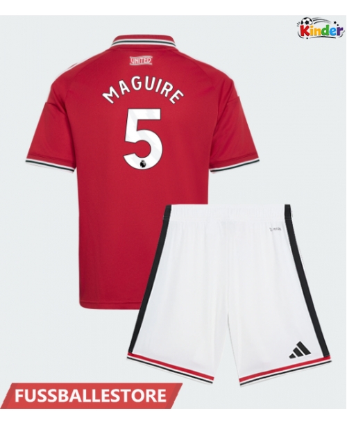 Günstige Manchester United Harry Maguire #5 Heimtrikotsatz Kinder 2026-27 Kurzarm (+ Kurze Hosen)